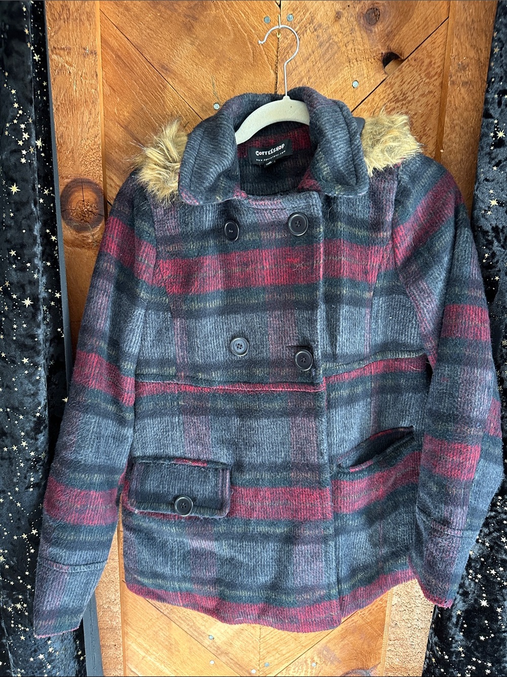 Cute empire waist style wool blend coat